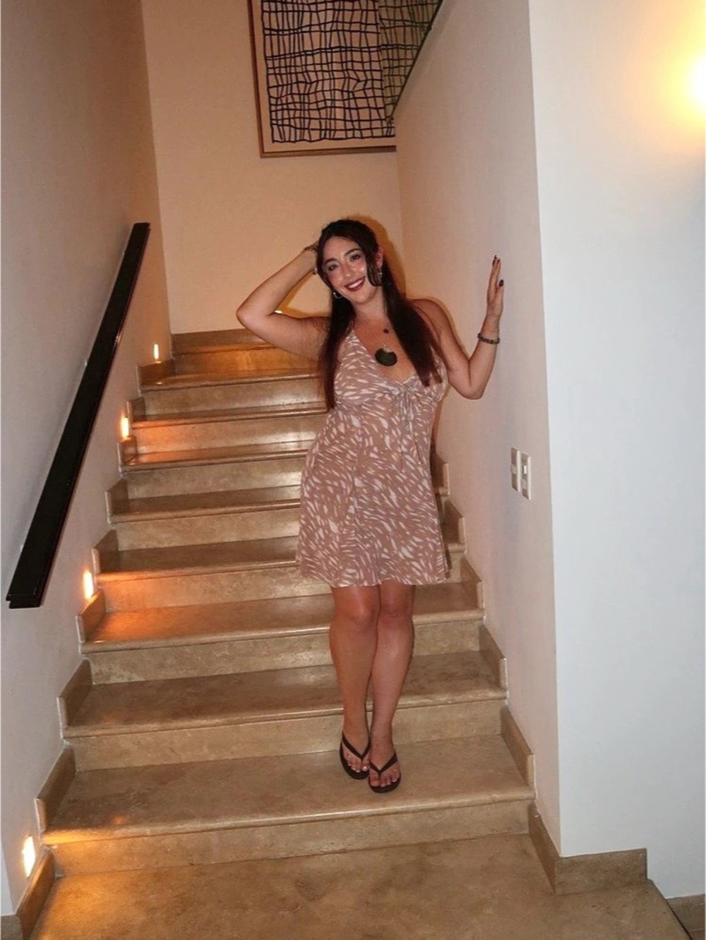 Brown & White Mini Dress Like New